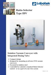 Ratio Selector Type IDV Stainless Vacuum Conveyor with ... - Labotek