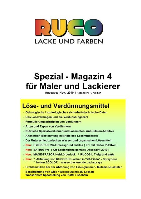 Spezial - Magazin 4 für Maler und Lackierer - Ruco