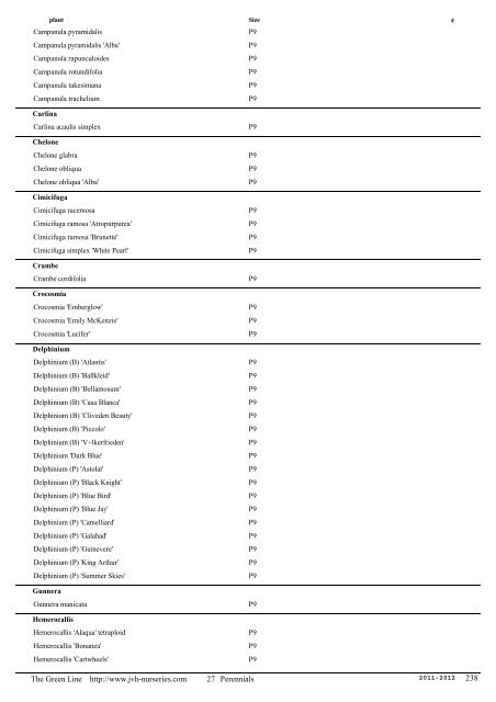 Catalogue English edition - JVH Nurseries