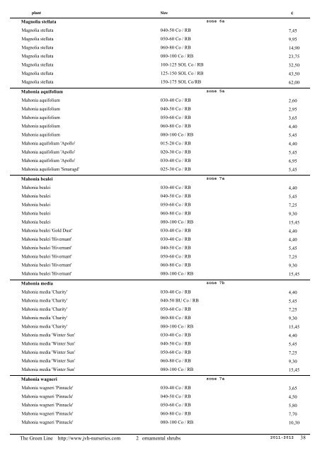 Catalogue English edition - JVH Nurseries