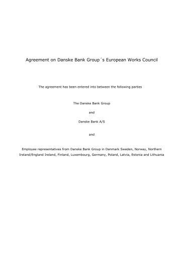 Agreement on Danske Bank Group´s European Works Council