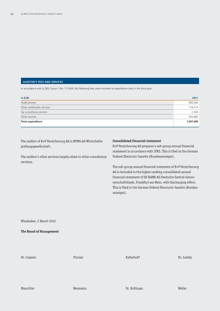 Annual Report 2011 - R+V  Versicherung