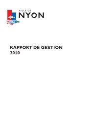 Rapport de gestion 2010 - Nyon