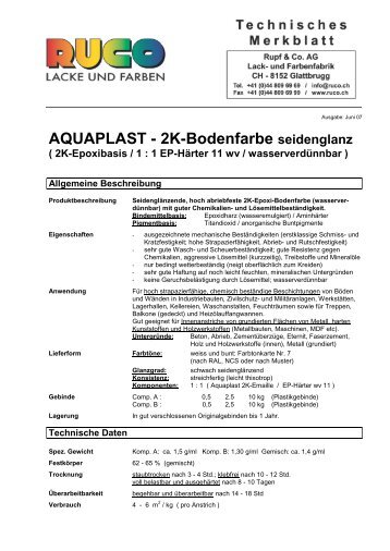 AQUAPLAST - 2K-Bodenfarbe seidenglanz - Ruco