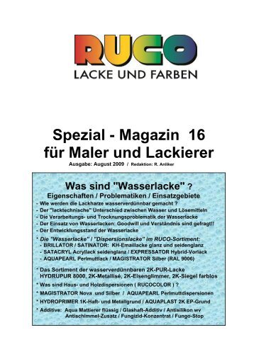 Spezial - Magazin 16 für Maler und Lackierer - Ruco