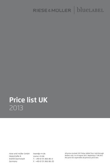 Price list UK 2013 - Riese und Müller