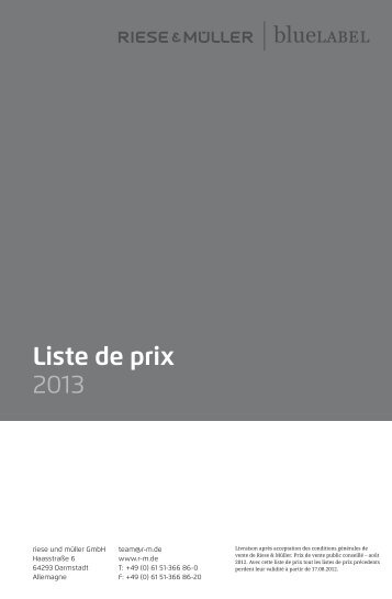 Liste de prix 2013 - Riese und Müller