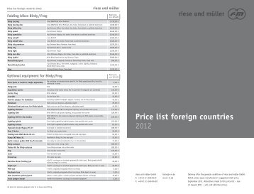 Price list foreign countries 2012 - Riese und Müller