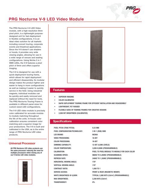 PRG Nocturne V-9 LED Video Module