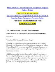 BSHS 452 Week 4 Learning Team Assignment Proposal Budget (2 Sets).pdf