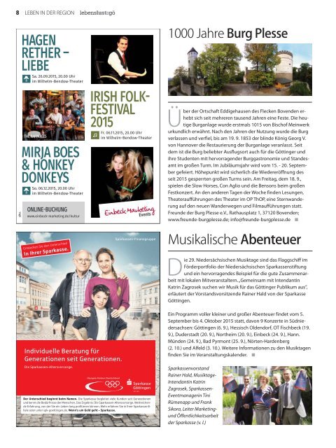 Lebenslust Gottingen -  Ausgabe Herbst 2015