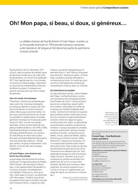 La Loupe, Magazine philatélique - Die Schweizerische Post