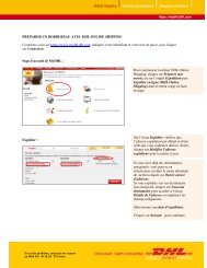 Guide Utilisateur DHL Online Shipping