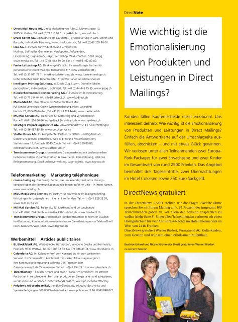 DirectNews, Die Auflagestärkste Zeitschrift  für Direct Marketing