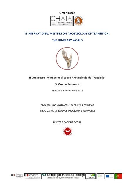 II Congresso Internacional sobre Arqueologia de Transição O Mundo Funerário