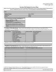 Section 504 Student Services Plan, Form 11