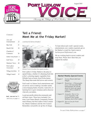 Tell a Friend: Meet Me at the Friday Market! - Port Ludlow Voice ...