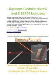 Squeeze Funnels Detail Review and Squeeze Funnels  $22,700 Bonus