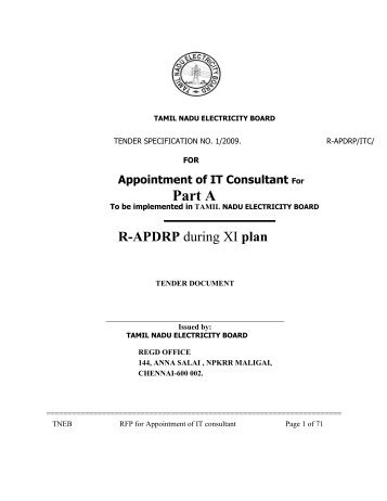 Tami Nadu Electricity Board (TNEB) - R-APDRP