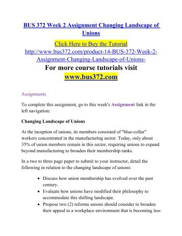 bus372 week 5 assignment Bus 372 employee and labor relations week 1 to 5 $ 4999 buy to download bus 372 week 1 discussion question 1 and 2, quiz $ 999 buy to download bus 372 week. bus372 week 5 assignment Bus 372 employee and labor relations week 1 to 5 $ 4999 buy to download bus 372 week 1 discussion question 1 and 2, quiz $ 999 buy to download bus 372 week.