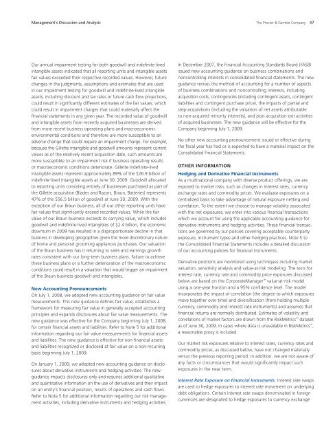 P&G 2009 Annual Report â€“ AnnualReports.com - Procter & Gamble