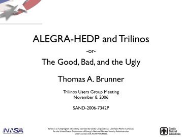 ALEGRA-HEDP and Trilinos