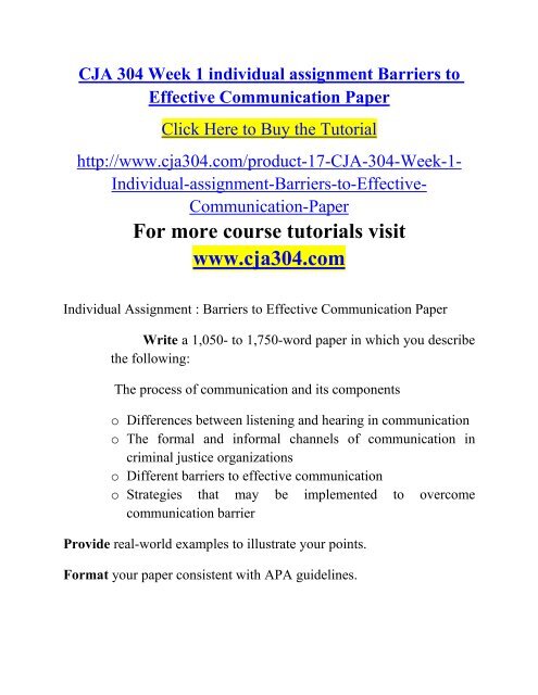 barriers to effective communication paper