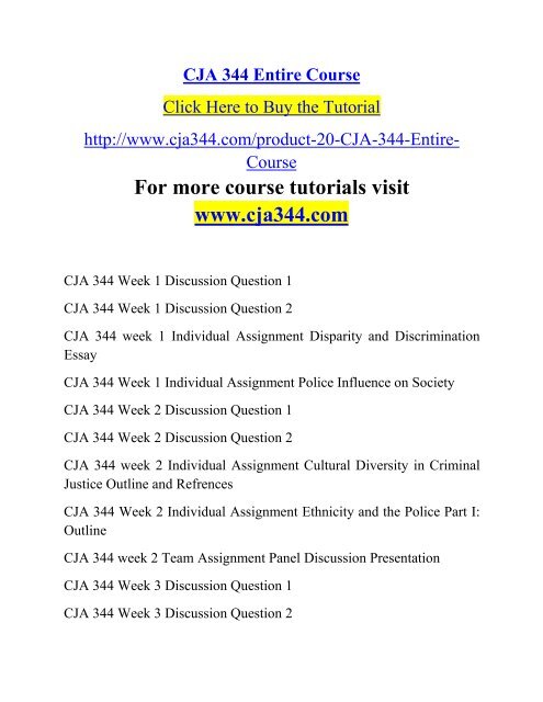 CJA 344 Entire Course