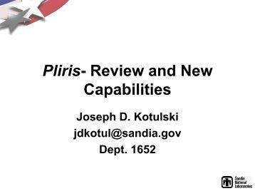 Pliris- Review and New Capabilities