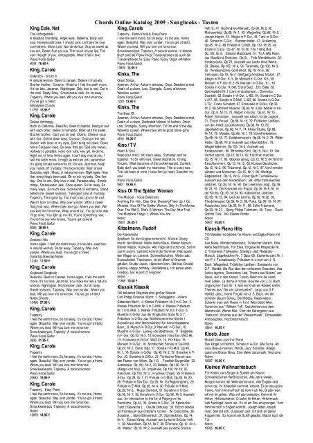 Chords Online Katalog 2009 -Songbooks - Tasten