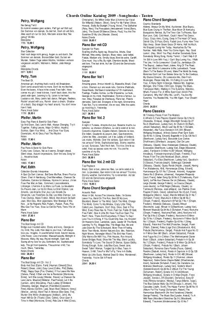 Chords Online Katalog 2009 -Songbooks - Tasten