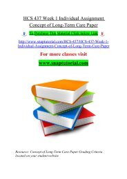 HCS 437 Week 1 Individual Assignment Concept of Long-Term Care Paper/snaptutorial