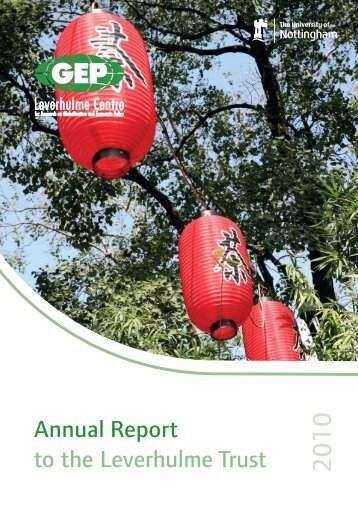 GEP Annual Report for 2010 - University of Nottingham