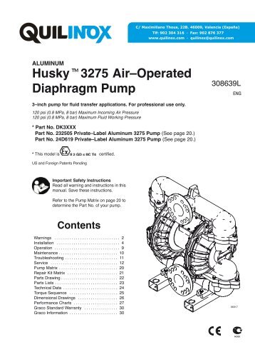 Husky 3275 Air–Operated Diaphragm Pump