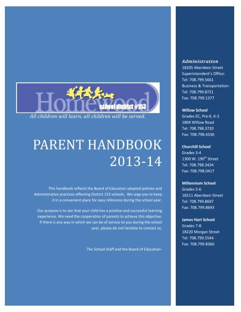 Parent Handbook - Homewood School District 153