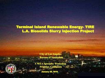 Terminal Island Renewable Energy- TIRE L.A Biosolids Slurry Injection Project