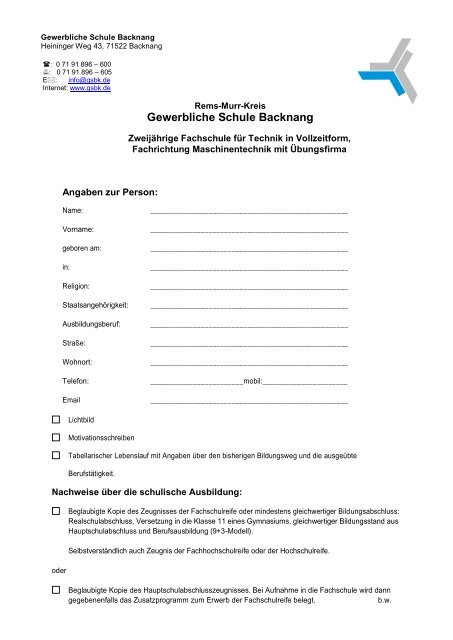 Gewerbliche Schule Backnang