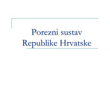 Porezni sustav Republike Hrvatske