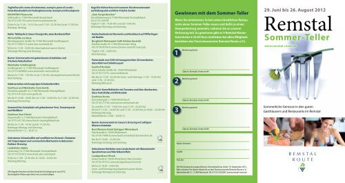 [PDF] Sommer Teller 2012 - Remstal-Route