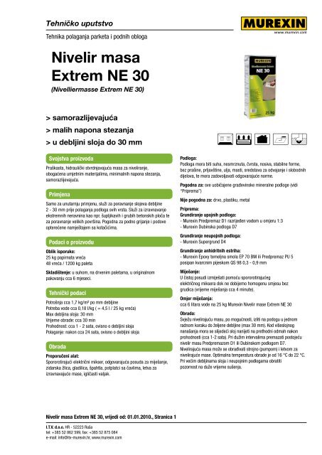 Nivelir masa Extrem NE 30 - Murexin