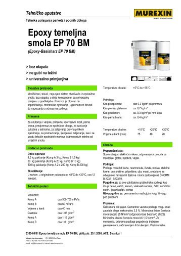 Epoxy temeljna smola EP 70 BM