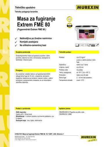 Masa za fugiranje Extrem FME 80