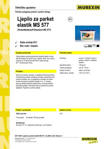 Ljepilo za parket elastik MS 577