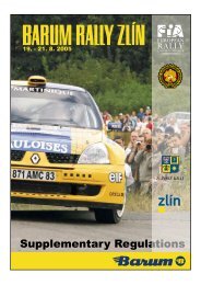 Supplementary Regulations ations - Barum Czech Rally Zlín