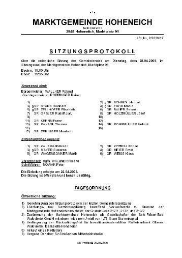 Download als PDF - Datei - Marktgemeinde Hoheneich