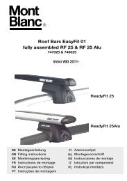 Roof Bars EasyFit 01 fully assembled RF 25 & RF 25 Alu