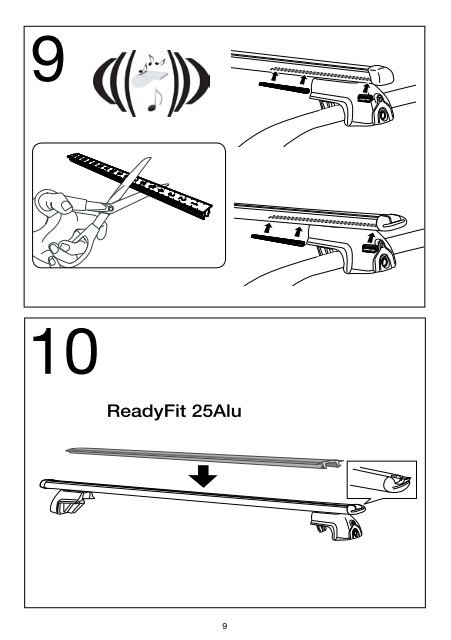 Roof Bars EasyFit 01 fully assembled RF 25 & RF 25 Alu