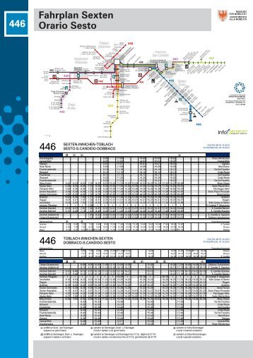 Fahrplan Sexten Orario Sesto 446 446 446 - Holzer