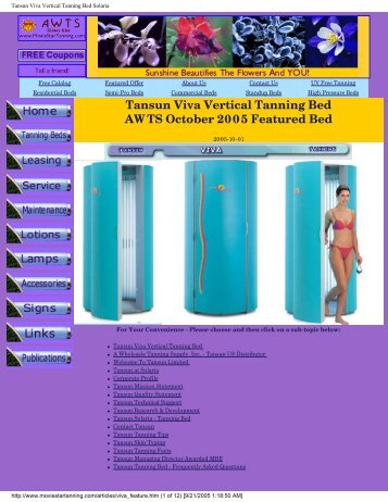 Tansun Viva Vertical Tanning Bed Solaria - Movie Star Tanning