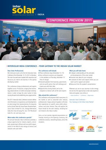 conference preview 2011 - Intersolar India